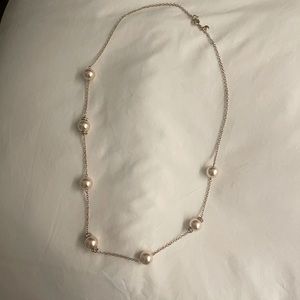 JCrew Pearl and gold necklace. Crystal too.